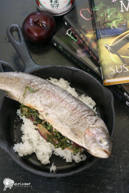 Whole Roasted Trout w/ Sake and Plums