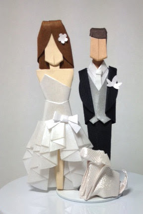 My Paisley World Origami  Wedding  Cake  Toppers 