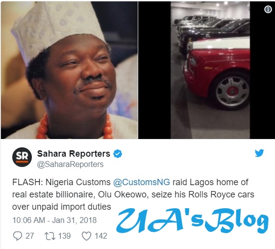 Nigerian Customs raid Ikoyi home of real estate billionaire Olu Okeowo, seize cars worth over N2b