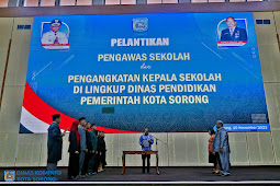 Septinus Lobat Lantik 7 Pengawas Sekolah di Lingkup Pemkot Sorong