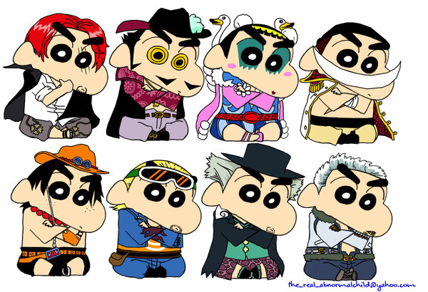 Crayon Shin Chan Cosplaying As Other Anime Characters  Right Shot in 