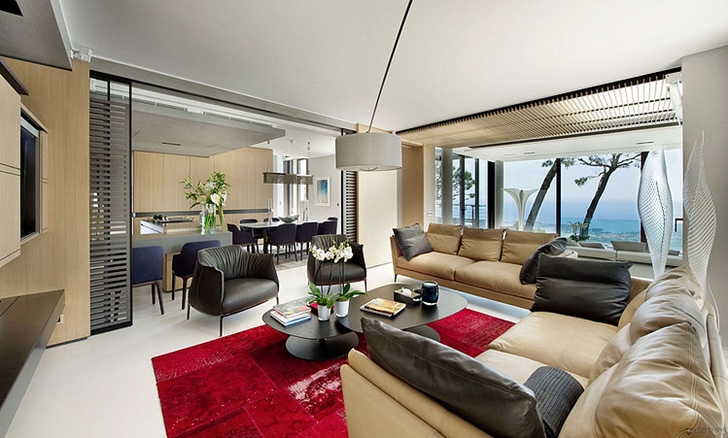 Interior of Modern Bayview Villa In French Riviera