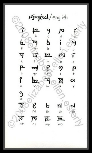 Tattoo font elvishenglish A rendering of Tolkien's High Elvish font