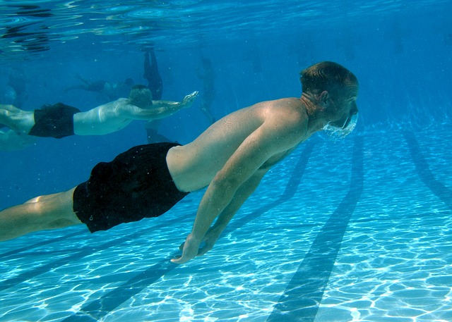 Man Swimming Under Water