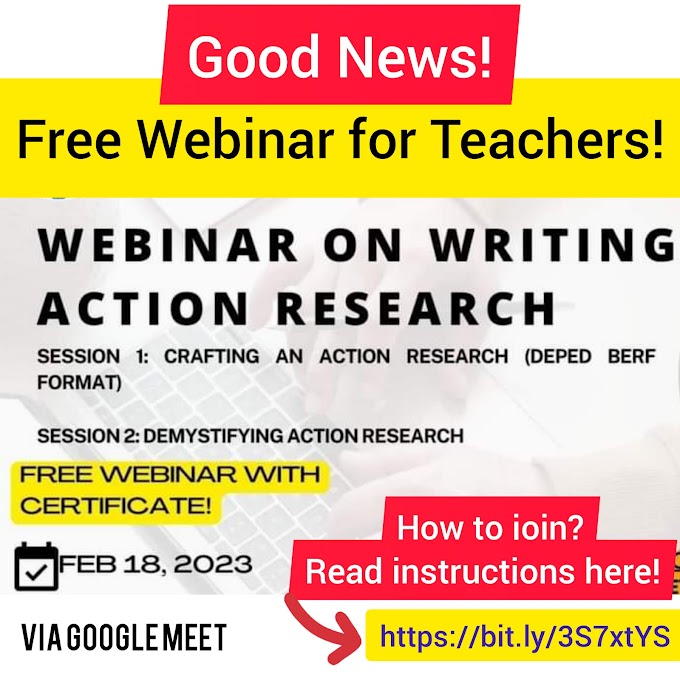 TEACHERS FREE WEBINAR ON WRITING ACTION RESEARCH with e-Certificate 