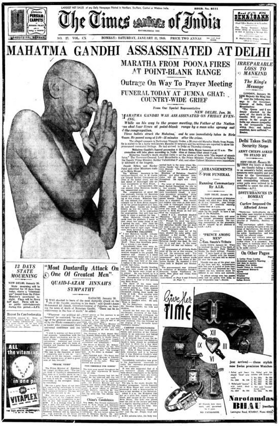 The Times of India, January 31, 1948