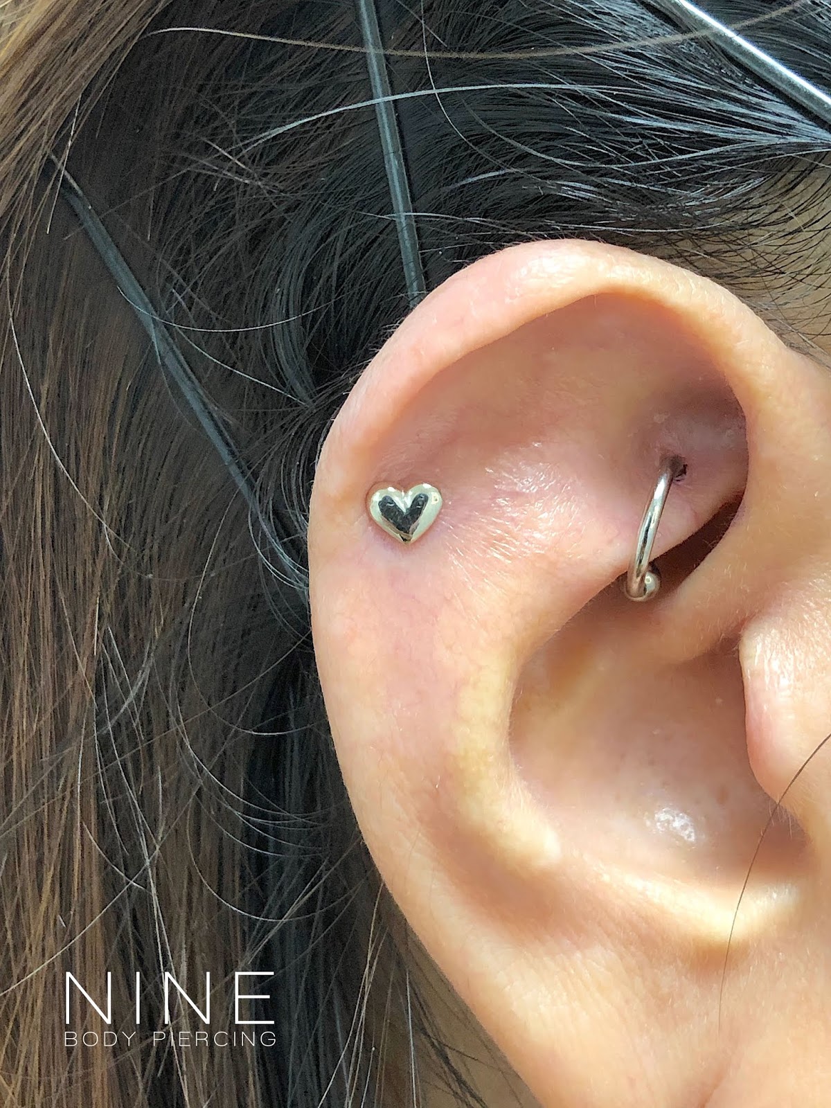 NINE BODY PIERCING BLOG: Helix with Anatometal White Gold Puffy 