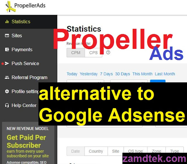 Propellers ads an alternative ads to Google Adsense