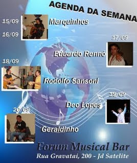 Agenda do Forum Musical Bar sao jose dos campos