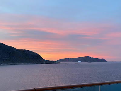 orange sunrise in Greenland