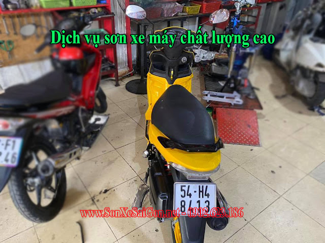 Mẫu sơn màu xe SUZUKI Hayate 125 vàng tươi cực đẹp