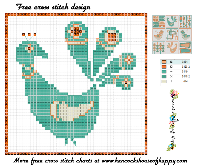 Mid-Century Madness: Free Country Style Mid-Century Cross Stitch Sampler Design Part II