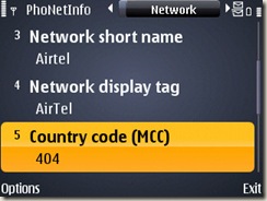 Screenshot of Phonetinfo on E71