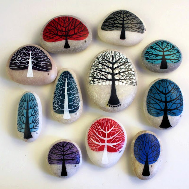 painted pebbles design ideas