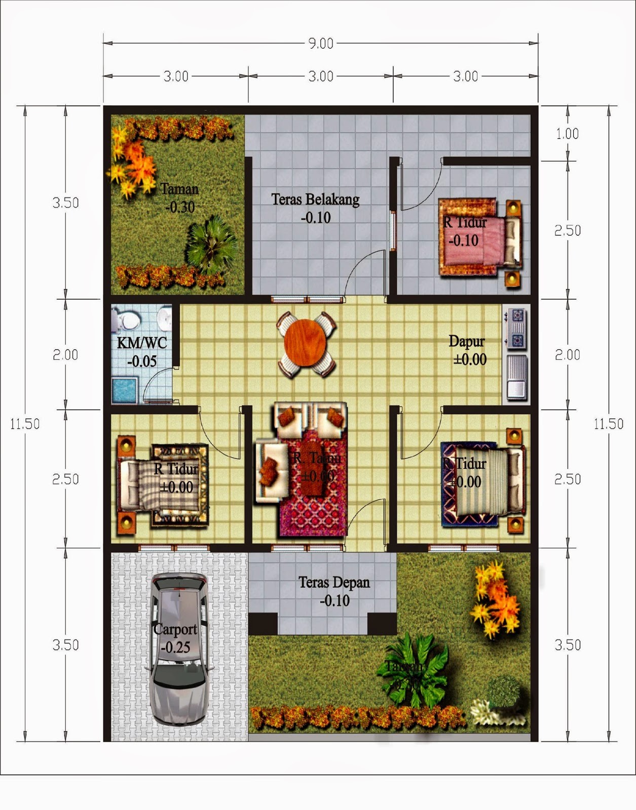 Contoh Gambar Denah Rumah Btn Asri RUMAHMINIMALISPROcom