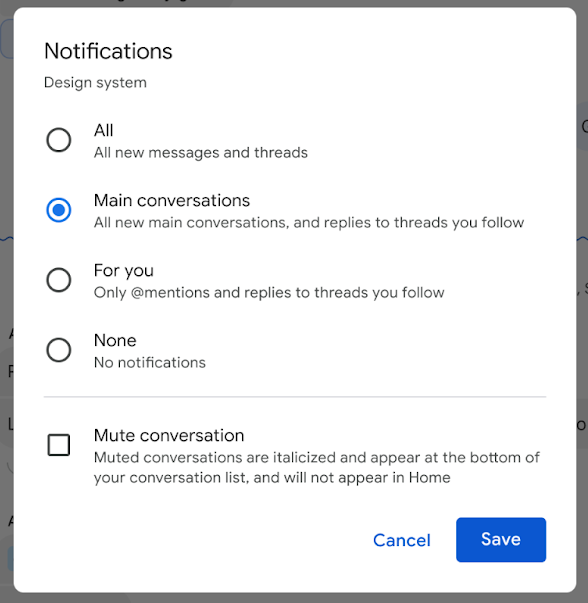 Google Chat スペースですべてのメッセージに関する通知を受け取る