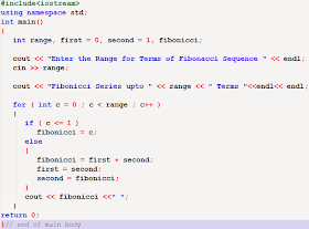 Fibonacci Series In C++ Programming