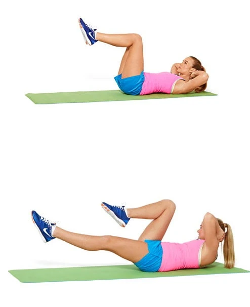 Lift bent legs while lying on your back