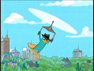 Perry el ornitorrinco volando