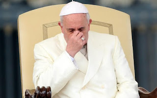 Sad Pope Francis