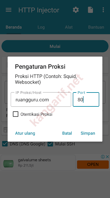 pengaturan proksi dengan host