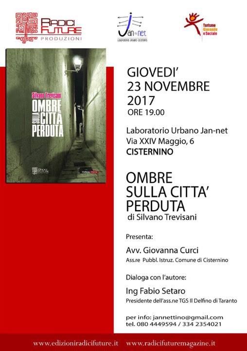 Cisternino: giovedì 23 novembre presentazione del libro 'Ombre sulla città perduta' di Silvano Trevisani