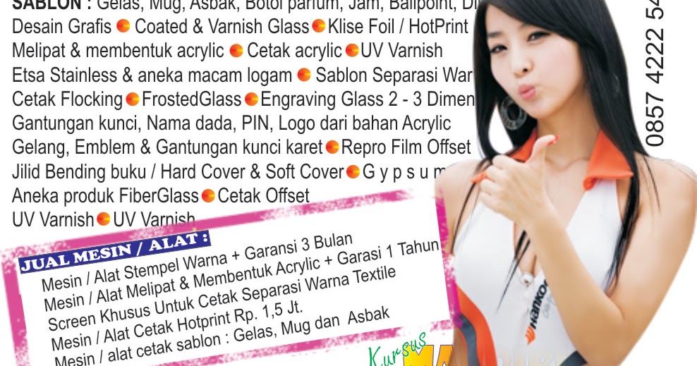 Usaha : Frosted, Flocking, Digital printing, Emboss, Klise 