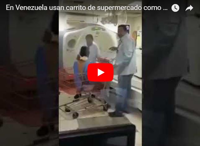 Carrito de supermercado utilizado como Camilla en hospitales de Venezuela