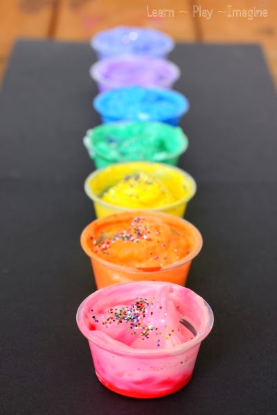 How to make sparkly homemade rainbow paints in just two minutes!