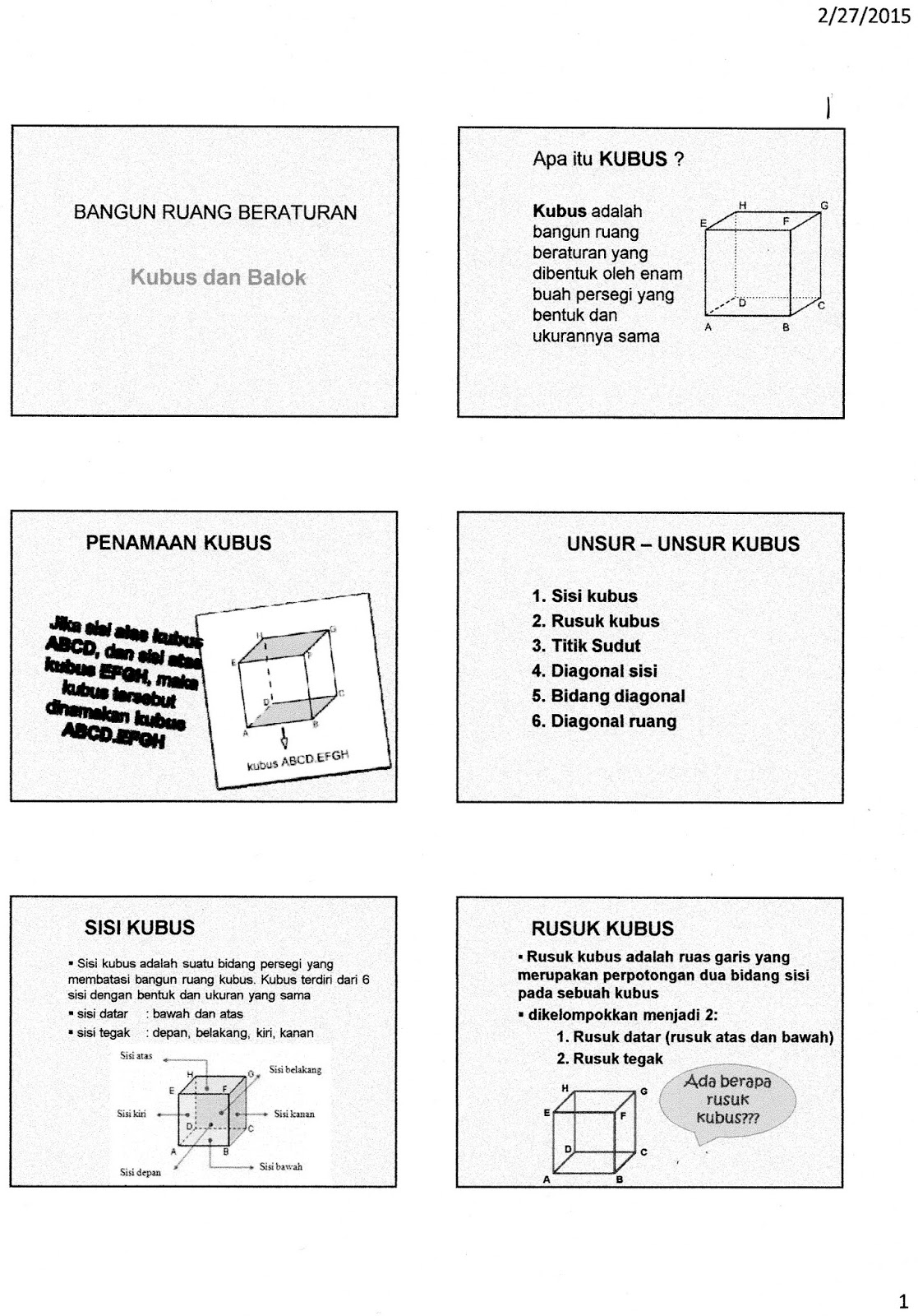 Sejernih Embun Pagi Kubus Dan Balok Kelas Viii