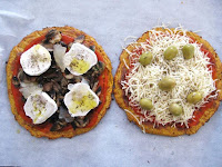 Pizza vegetariana con masa de zanahoria