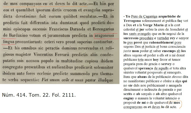 aragonensi lingua, Francisco de Aranda, Berenguer de Bardají o Bardaxí, Bardaxino