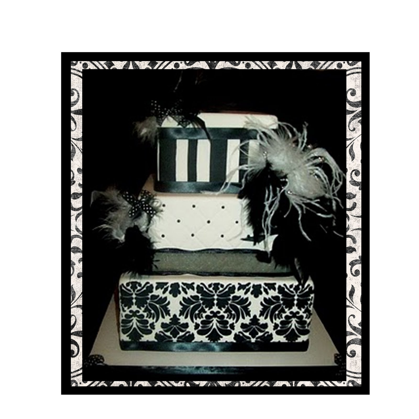 Black and Ivory Damask Wedding