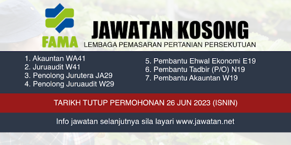 Jawatan Kosong FAMA Jun 2023