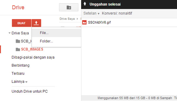 cara upload file, upload data google drive