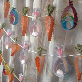 MidnightCrafting Paper Egg Bunny Carrot Easter Garland