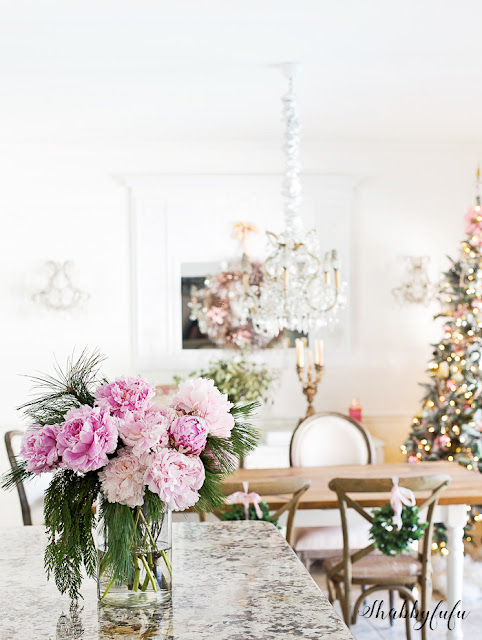 Christmas Decoration Pink Peonies