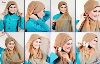 Inilah 7 Contoh Mengkreasikan Jilbab Untuk Pesta