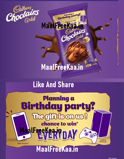 Cadbury Choclairs Gold Birthday Code & Win