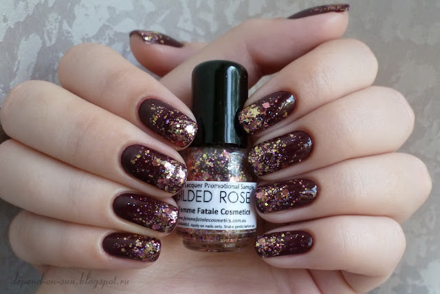 Femme fatale cosmetics Gilded rose & OPI Mrs. O'Leary's BBQ