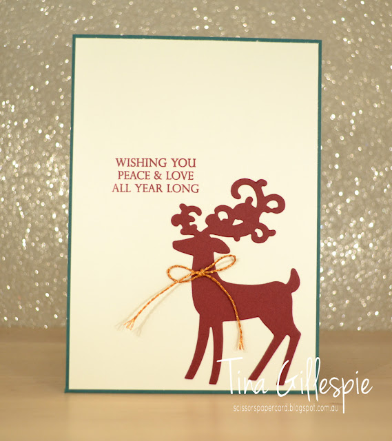 scissorspapercard, Stampin' Up!, Art With Heart, Heart Of Christmas, Dashing Deer, Merry Christmas To All, Detailed Deer Thinlits