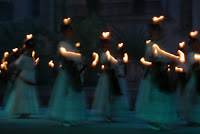 La bruja--dance of the witch--those are lighted candles on the dancers' heads and in their hands