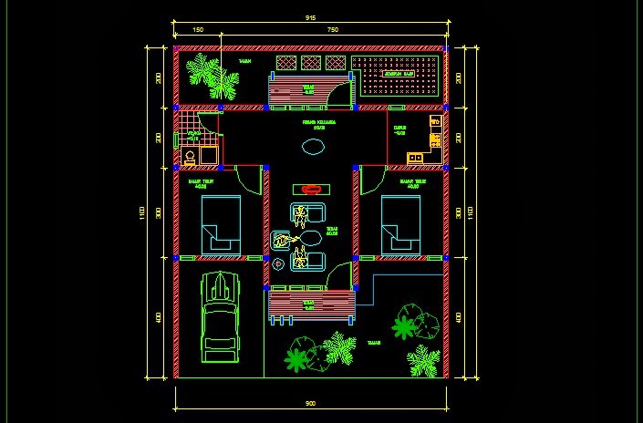 Gambar kerja Rumah type 54