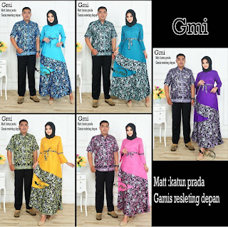 BAJU BATIK COUPLE MODEL GAMIS KATUN PRADA TERBARU GMI