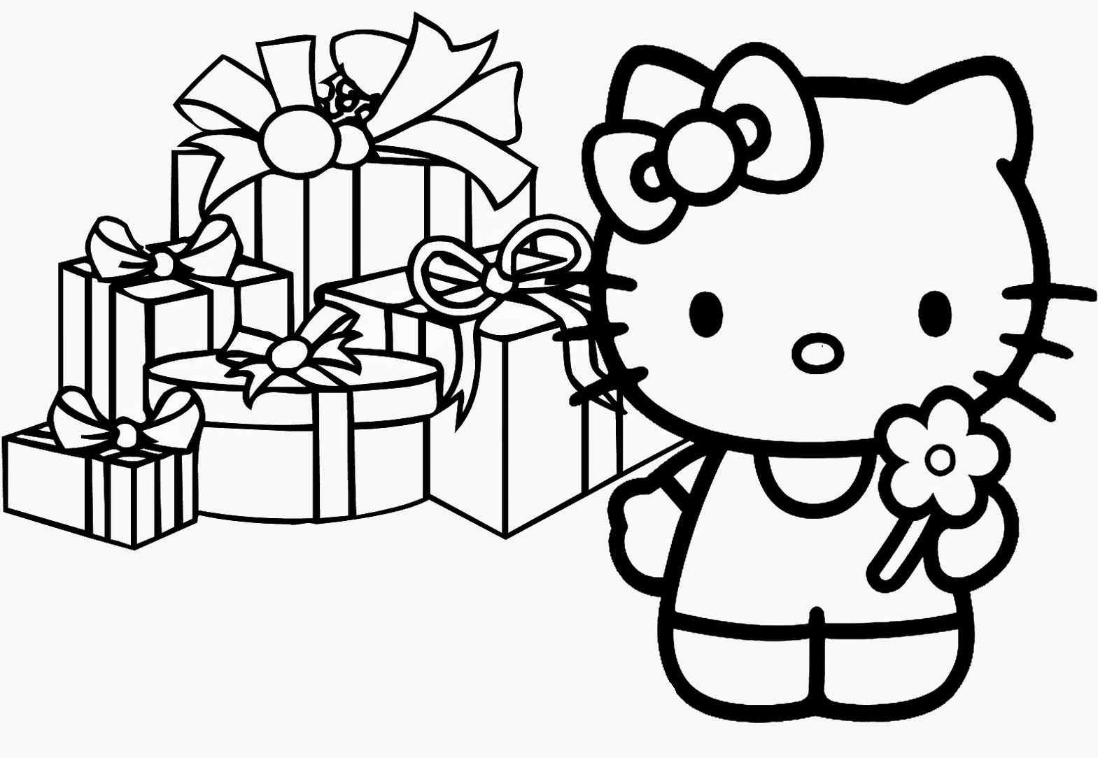 Download Hello Kitty Birthday Coloring Pages - Slim Image