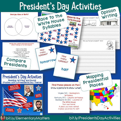 Happy Presidents Day! Here are several resources and ideas for primary classrooms to learn about our presidents.