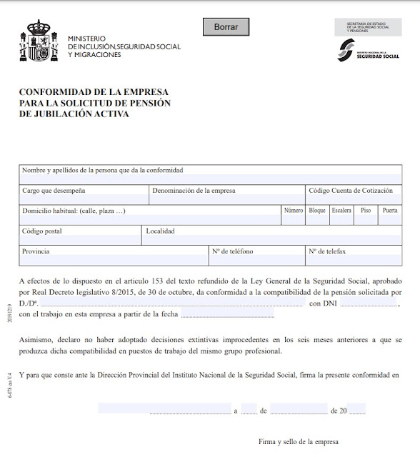 formulario de conformidad jubilacion activa