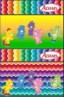 Care Bears with Rainbow Free Printable Gum Adams Labels.