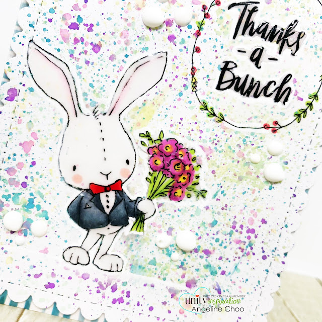 ScrappyScrappy: Unity Stamp Lisa Glanz - Tuxedo Bunny #scrappyscrappy #unitystampco #lisaglanz #youtube #quicktipvideo #cardmaking #papercraft #stamp #stamping #copicmarkers #timholtz #distressoxide #nuvocrystalglaze #nuvodrop #watercolor #rainbow #tuxedobunny