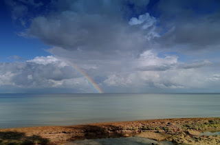 Photo of rainbow at Pacific Ocean by Wostemme at https://pixabay.com/photos/pacific-rainbow-ocean-clouds-4491547/